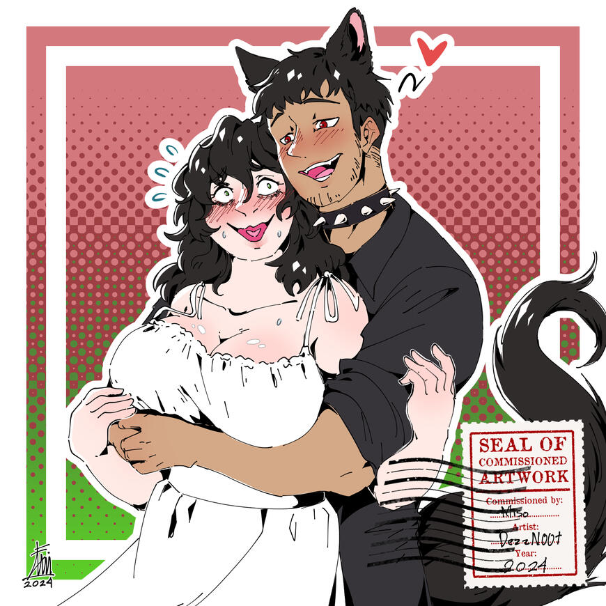 Couple figures, Bust Up, Full canvas crop