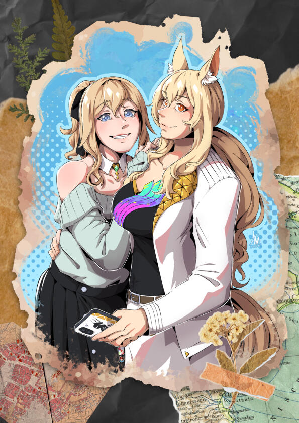 Couple figures, Half Body, Transparent Fade